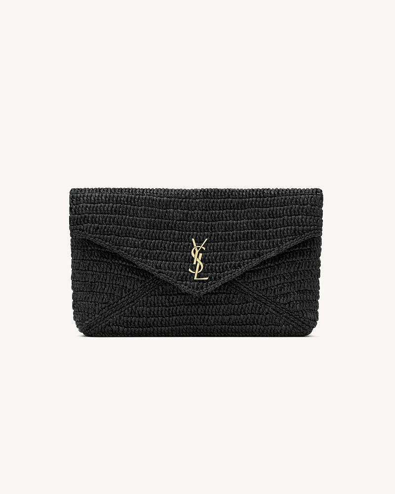 CASSANDRE large envelope pouch in raffia