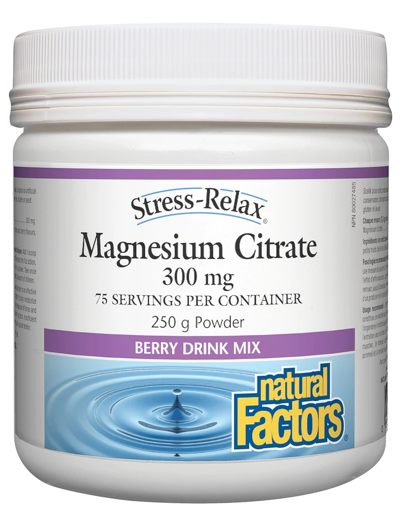 Magnesium Citrate 300 mg, Berry Flavour, Stress-Relax®