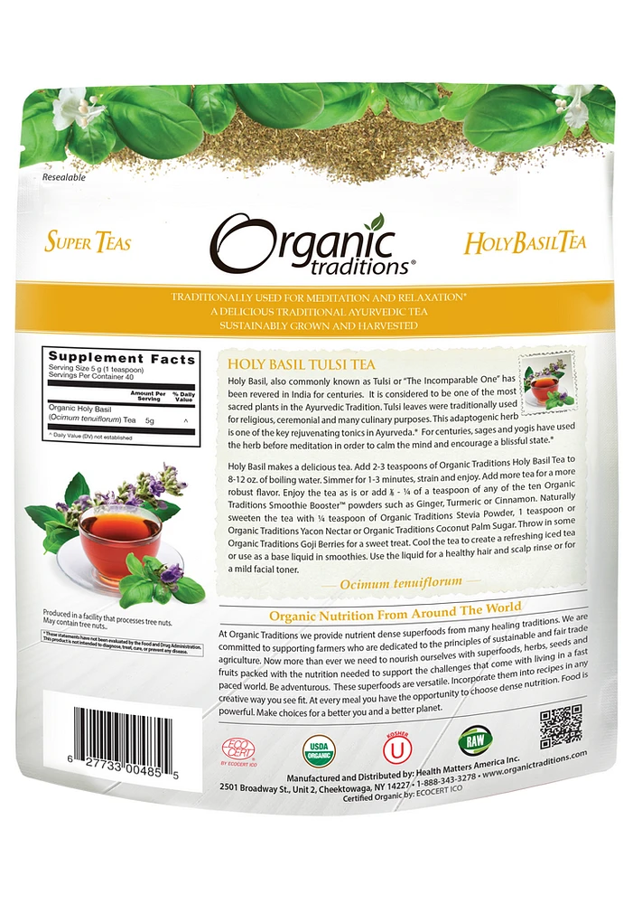 Organic Holy Basil (Tulsi) Tea Cut