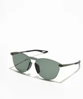 100% Legere Round Matte Black & Green Sunglasses