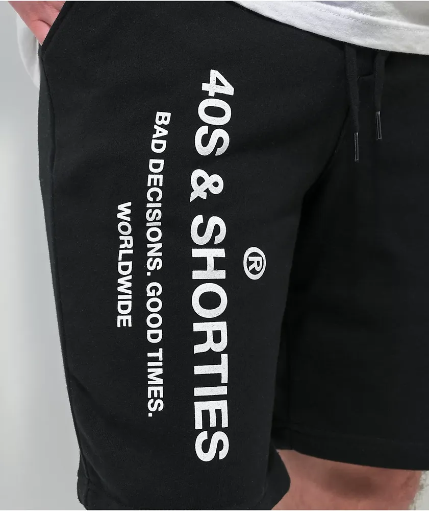40s & Shorties General Logo Black & White Sweat Shorts