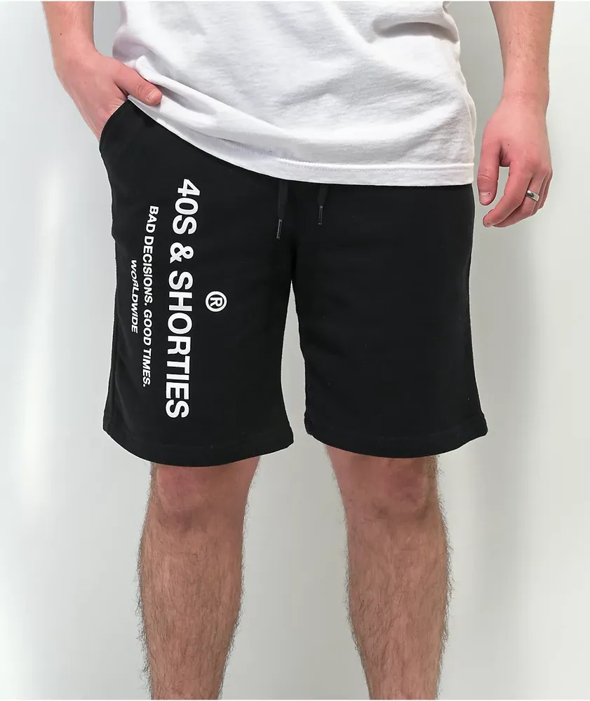 40s & Shorties General Logo Black & White Sweat Shorts