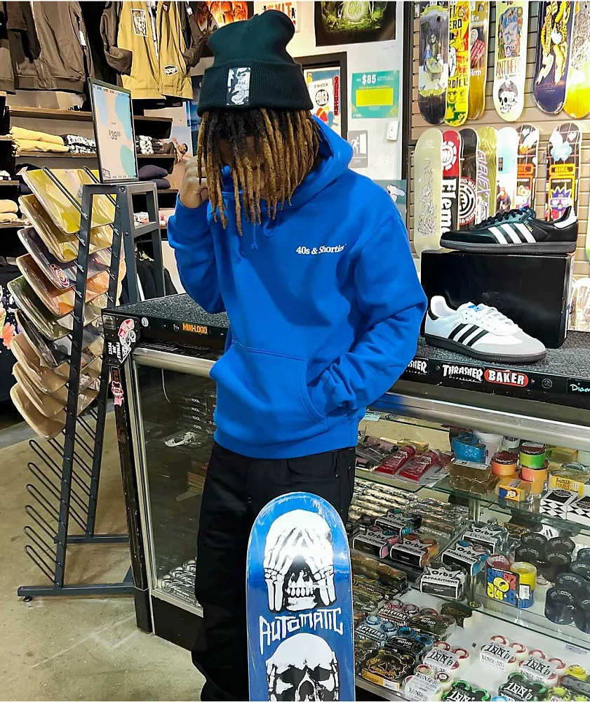 40s & Shorties Text Logo Royal Blue Hoodie