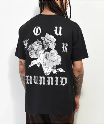 4Hunnid Chrome Roses Black T-Shirt