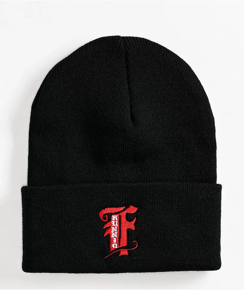4Hunnid F Logo Black Beanie
