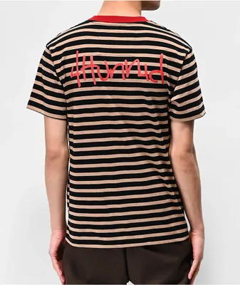 4Hunnid Khaki & Black Striped T-Shirt
