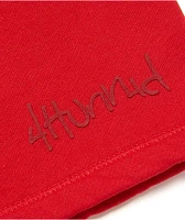 4Hunnid Komfort Kollection Red Pigment Dye Sweat Shorts