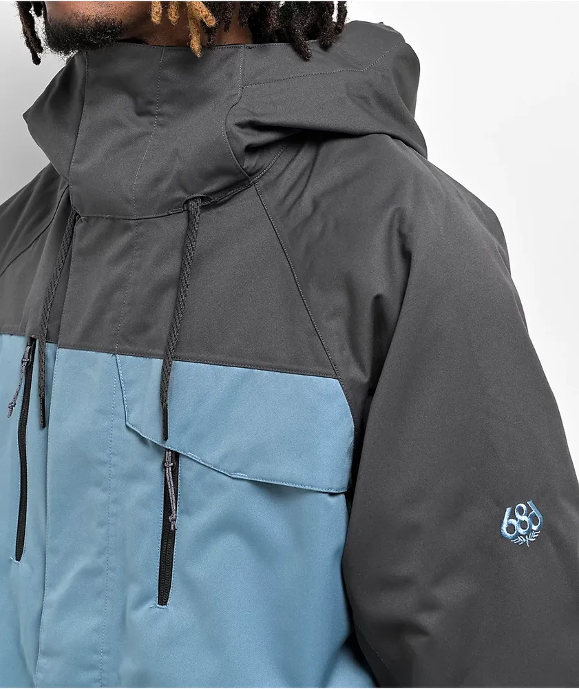 686 Geo Charcoal & Blue 10k Snowboard Jacket