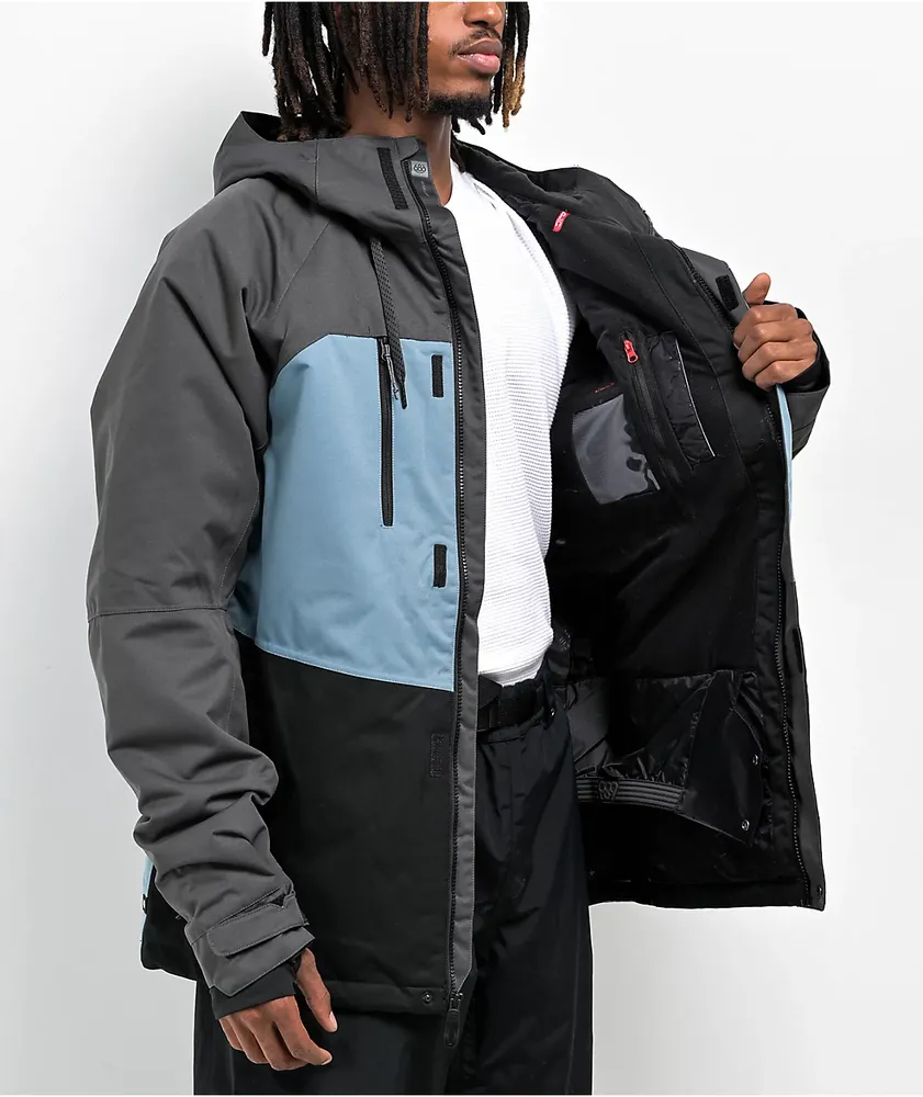 686 Geo Charcoal & Blue 10k Snowboard Jacket