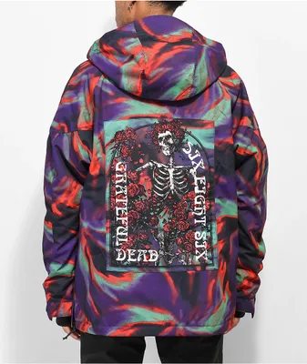 686 x Grateful Dead Renewal Purple Tie-Dye Anorak Snowboard Jacket