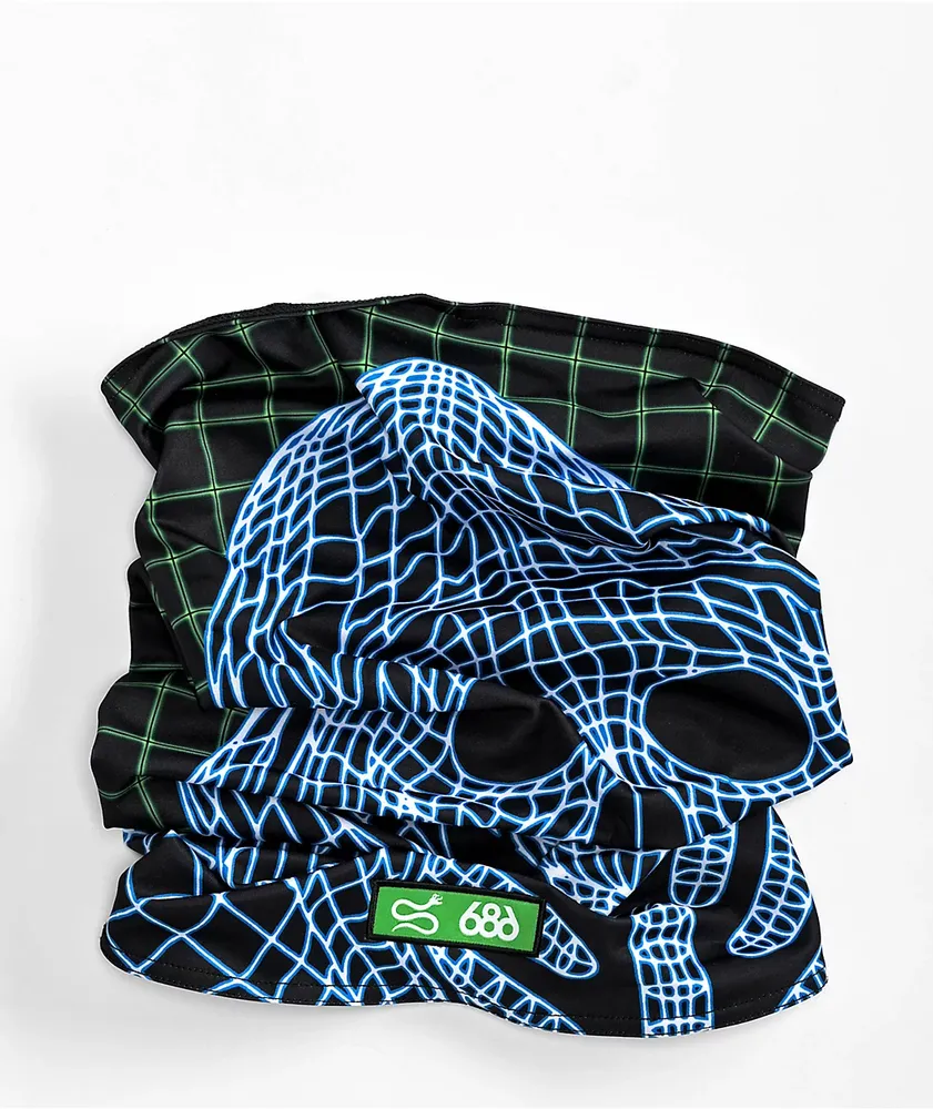 686 x Samborghini Double Layer Black & Green Face Warmer