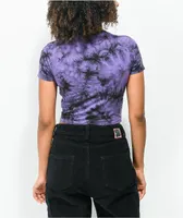 A-Lab Serina Peace Purple Tie Dye Crop T-Shirt