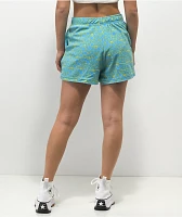 A.LAB Calisto Flower Blue Terry Cloth Shorts