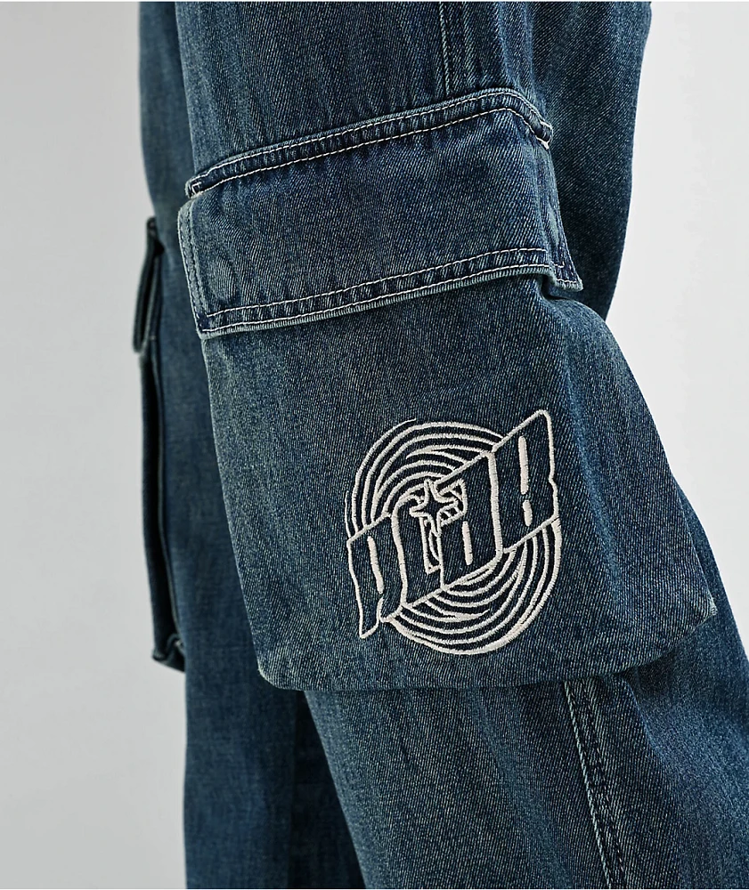 A.LAB Ether Blue Cargo Loose Jeans