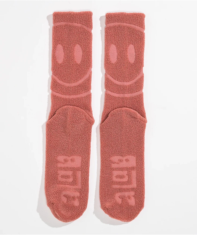A.LAB Huzzle Red Fuzzy Crew Socks