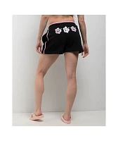 A.LAB Jana Hibiscus Black Sweat Shorts
