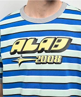 A.LAB Speed Blue & Grey Stripe Knit T-Shirt