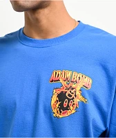 Adam Bomb Flaming Adam Blue Long Sleeve T-Shirt