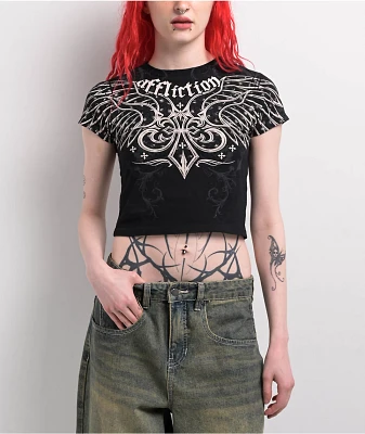 Affliction Chrome Black Crop T-Shirt