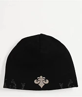 Affliction Jump Black Wash Reversible Skully Beanie