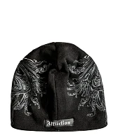 Affliction Jump Black Wash Reversible Skully Beanie