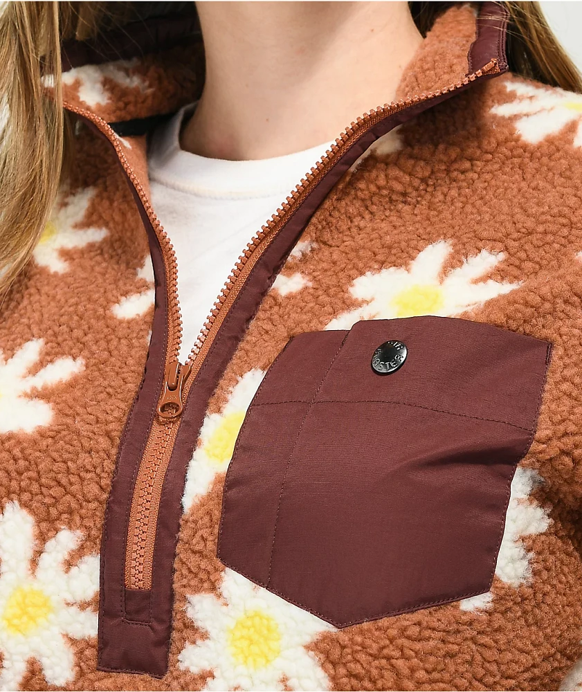 Airblaster Sherpa Rust Daisy Half Zip Fleece Jacket