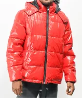 American Stitch Red Shine Puffer Jacket