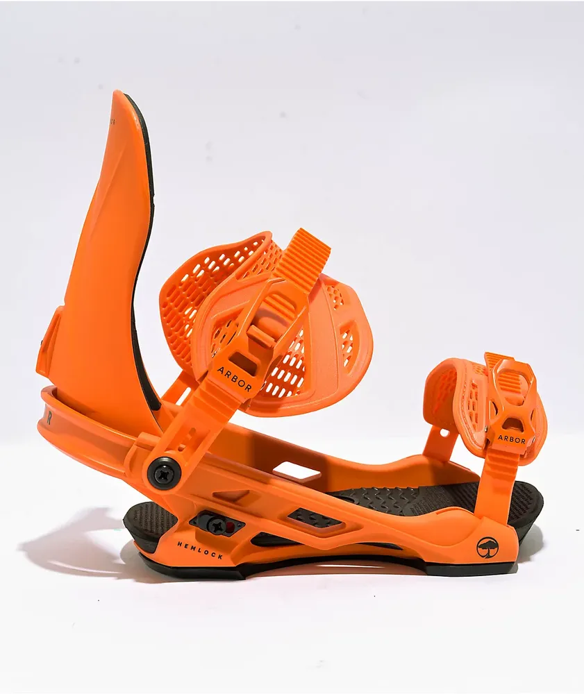 Arbor Hemlock Orange Snowboard Bindings