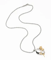 Artist Collective Alien Rose 24" Silver & Gold Chain Necklace