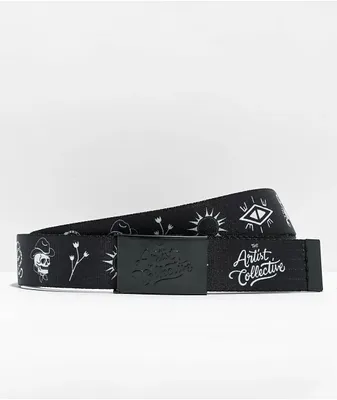 Artist Collective Desert Icons Reversible Black Web Belt