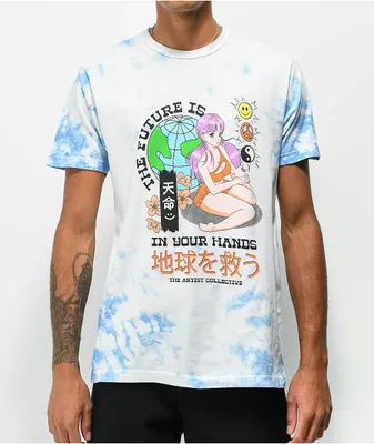 Artist Collective In Your Hands Blue Tie Dye T-Shirt
