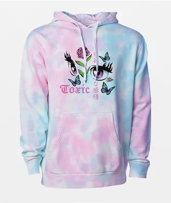 Artist Collective Toxic Pink & Blue Tie Dye Hoodie