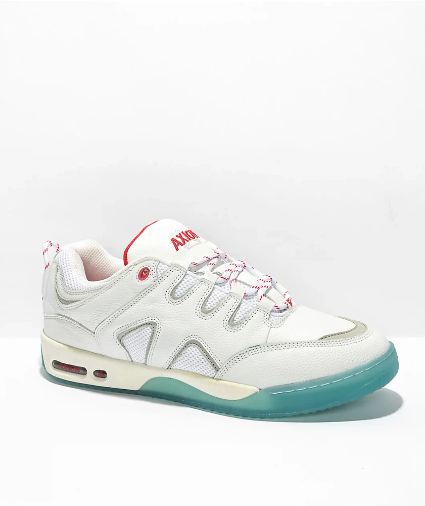 Axion Official White, Grey, & Red Skate Shoes