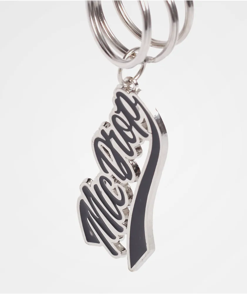 BTS Varsity Mic Drop Silver Keychain