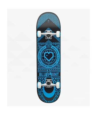 Blueprint Home Heart 8.25" Black Skateboard Complete