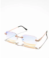 Braid Beveled Frameless Sunglasses