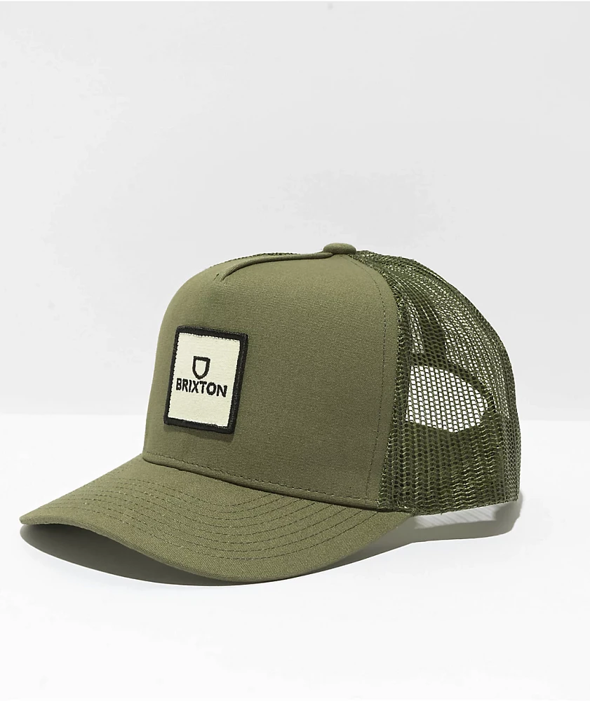 Brixton Alpha Block Surplus Olive Trucker Hat