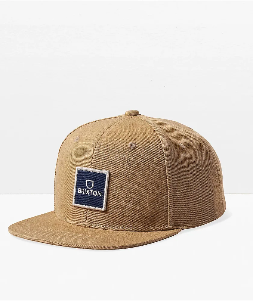 Brixton Alpha Square Sand Snapback Hat