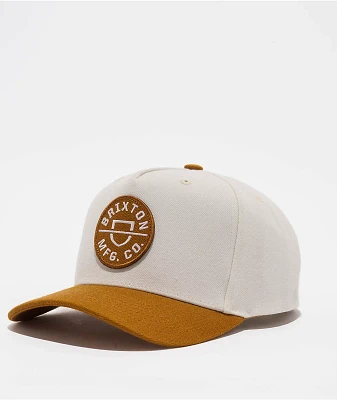Brixton Crest Netplus Copper & Off-White Snapback Hat