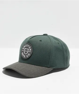 Brixton Crest Netplus Pine Snapback Hat