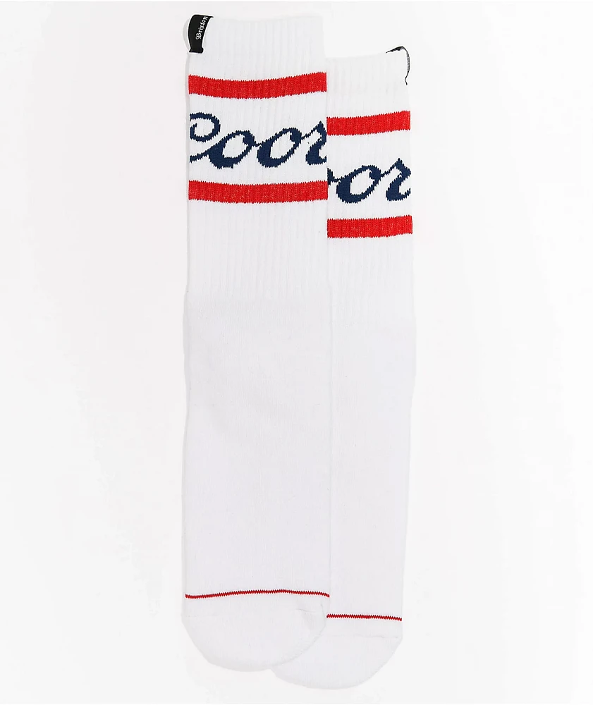Brixton x Coors Signature White Crew Socks