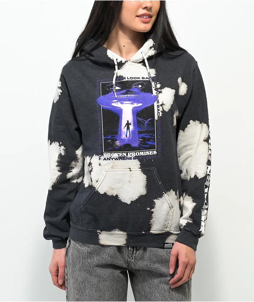 Broken Promises Abduction Bleach Dye Hoodie