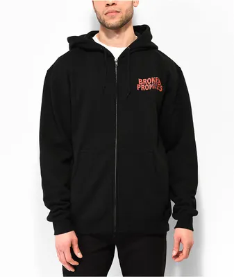 Broken Promises Black Widow Black Zip Hoodie