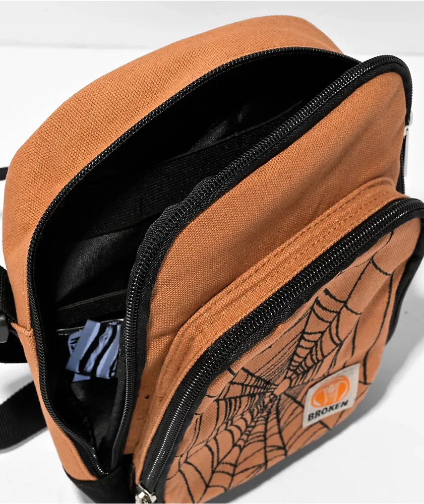 Broken Promises Cobweb Tan Crossbody Bag