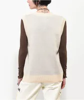 Broken Promises Cry Later Cream Sweater Vest