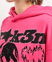 Broken Promises Faceless Pink Rhinestone Hoodie