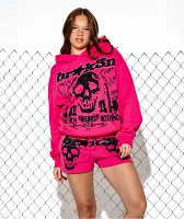Broken Promises Faceless Pink Rhinestone Hoodie