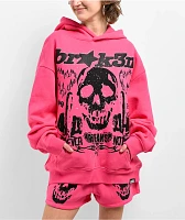 Broken Promises Faceless Pink Rhinestone Hoodie