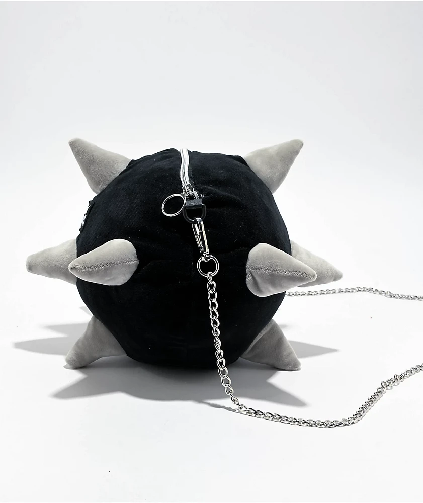 Broken Promises Flail Black Plush Shoulder Bag