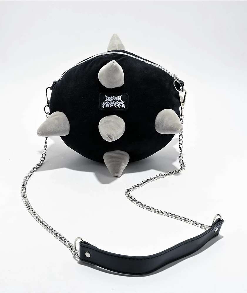 Broken Promises Flail Black Plush Shoulder Bag